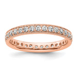 14k Rose Gold Polished Size 9 Vintage 1 carat Diamond Complete Eternity Band