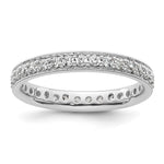 14k White Gold Polished Size 9 Vintage 1 carat Diamond Complete Eternity Band