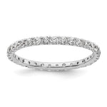 14k White Gold Polished Size 4.5 U-Shared Prong 1/2 carat Diamond Complete Eternity Band
