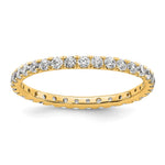 14k Polished Size 4.5 U-Shared Prong 1/2 carat Diamond Complete Eternity Band
