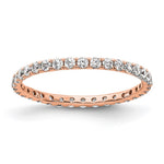 14k Rose Gold Polished Size 5 U-Shared Prong 1/2 carat Diamond Complete Eternity Band