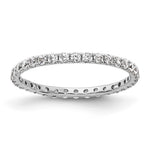 14k White Gold Polished Size 5 U-Shared Prong 1/2 carat Diamond Complete Eternity Band
