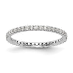 14k White Gold Polished Size 7 U-Shared Prong 1/2 carat Diamond Complete Eternity Band