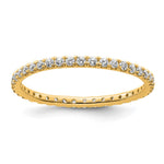 14k Polished Size 8.5 U-Shared Prong 1/2 carat Diamond Complete Eternity Band