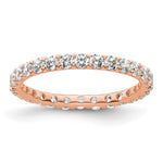 14k Rose Gold Polished Size 5.5 U-Shared Prong 1 carat Diamond Complete Eternity Band