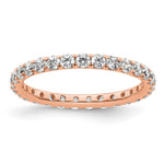 14k Rose Gold Polished Size 6.5 U-Shared Prong 1 carat Diamond Complete Eternity Band