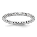 14k White Gold Polished Size 8.5 U-Shared Prong 1 carat Diamond Complete Eternity Band