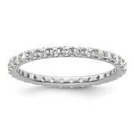 14k White Gold Polished Size 9 U-Shared Prong 1 carat Diamond Complete Eternity Band