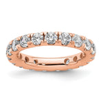 14k Rose Gold Polished Size 4.5 U-Shared Prong 2 carat Diamond Complete Eternity Band