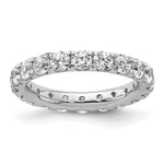14k White Gold Polished Size 5.5 U-Shared Prong 2 carat Diamond Complete Eternity Band