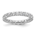 14k White Gold Polished Size 6.5 U-Shared Prong 2 carat Diamond Complete Eternity Band