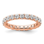 14k Rose Gold Polished Size 8.5 U-Shared Prong 2 carat Diamond Complete Eternity Band