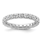 14k White Gold Polished Size 8.5 U-Shared Prong 2 carat Diamond Complete Eternity Band