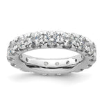 14k White Gold Polished Size 4.5 U-Shared Prong 3 carat Diamond Complete Eternity Band