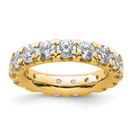 14k Polished Size 4 U-Shared Prong 3 carat Diamond Complete Eternity Band