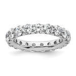 14k White Gold Polished Size 6 U-Shared Prong 3 carat Diamond Complete Eternity Band