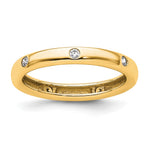 14k Polished Size 4.5 Bezel-set 1/10 carat Diamond Complete Eternity Band