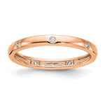 14k Rose Gold Polished Size 7.5 Bezel-set 1/10 carat Diamond Complete Eternity Band
