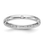 14k White Gold Polished Size 7 Bezel-set 1/10 carat Diamond Complete Eternity Band