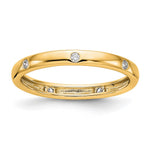 14k Polished Size 7.5 Bezel-set 1/10 carat Diamond Complete Eternity Band