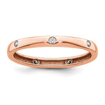 14k Rose Gold Polished Size 8.5 Bezel-set 1/10 carat Diamond Complete Eternity Band