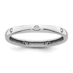 14k White Gold Polished Size 8.5 Bezel-set 1/10 carat Diamond Complete Eternity Band