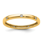 14k Polished Size 9 Bezel-set 1/10 carat Diamond Complete Eternity Band