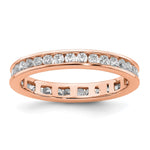14k Rose Gold Polished Size 4 Channel-set 1/2 carat Diamond Complete Eternity Band