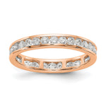 14k Rose Gold Polished Size 7 Channel-set 1 carat Diamond Complete Eternity Band