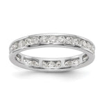14k White Gold Polished Size 7.5 Channel-set 1 carat Diamond Complete Eternity Band