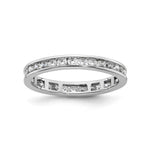 14k White Gold Polished Size 8 Channel-set 1 carat Diamond Complete Eternity Band