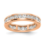 14k Rose Gold Polished 2ct Channel Set Diamond Eternity Band