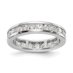 14k White Gold Polished 2ct Channel Set Diamond Eternity Band
