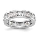 14k White Gold Polished 3ct Channel Set Diamond Eternity Band