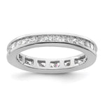 14k White Gold Polished Size 4.5 Channel-set 1 carat Princess Diamond Complete Eternity Band