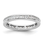 14k White Gold Polished Size 6.5 Channel-set 1 carat Princess Diamond Complete Eternity Band