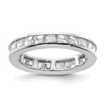 14k White Gold Polished Size 4.5 Channel-set 2 carat Princess Diamond Complete Eternity Band