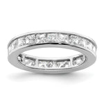 14k White Gold Polished Size 5 Channel-set 2 carat Princess Diamond Complete Eternity Band