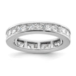 14k White Gold Polished Size 6.5 Channel-set 2 carat Princess Diamond Complete Eternity Band