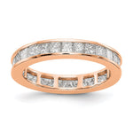 14k Rose Gold Polished Size 7.5 Channel-set 2 carat Princess Diamond Complete Eternity Band