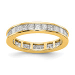 14k Polished Size 7.5 Channel-set 2 carat Princess Diamond Complete Eternity Band