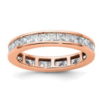 14k Rose Gold Polished Size 8.5 Channel-set 2 carat Princess Diamond Complete Eternity Band