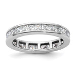 14k White Gold Polished Size 8.5 Channel-set 2 carat Princess Diamond Complete Eternity Band