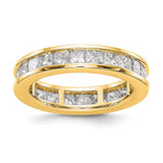 14k Polished Size 7.5 Channel-set 3 carat Princess Diamond Complete Eternity Band