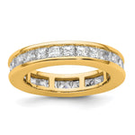 14k Polished Size 8.5 Channel-set 3 carat Princess Diamond Complete Eternity Band