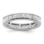 14k White Gold Polished Size 9 Channel-set 3 carat Princess Diamond Complete Eternity Band