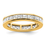 14k Polished Size 9 Channel-set 3 carat Princess Diamond Complete Eternity Band