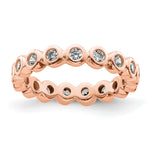 14k Rose Gold Polished Size 4 Bezel-set 1/2 carat Diamond Complete Eternity Band