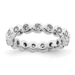 14k White Gold Polished Size 4 Bezel-set 1/2 carat Diamond Complete Eternity Band