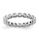14k White Gold Polished Size 6 Bezel-set 1/2 carat Diamond Complete Eternity Band